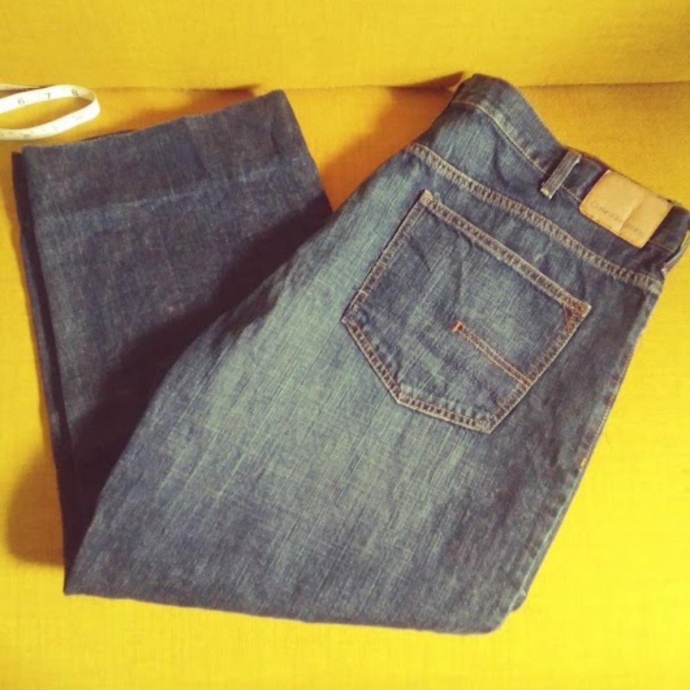 Calvin Klein Relaxed Straight 100% Cotton Blue Jeans SZ 40 inch Waist